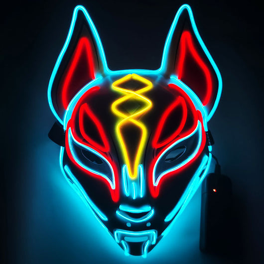 Máscara Facial Luminosa de Gato para Mujer - Cosplay Demon Slayer con Luz Fría - Image 14