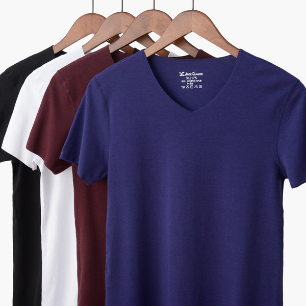 Camisa Básica de Manga Corta en Color Sólido