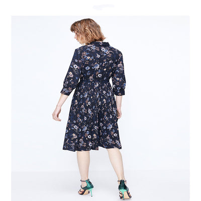 Vestido Plisado Floral A-Line con Cintura Ajustada en Gasa - Image 3