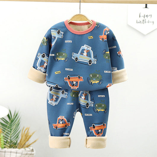 Conjunto de Ropa Térmica Infantil Algodón con Forro Polar Engrosado - Image 13