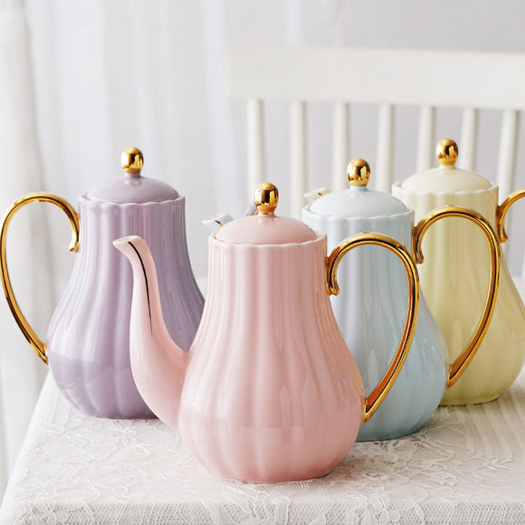 Juego de Té Macaron Colores Morandi - Tetera, Tazas y Platos