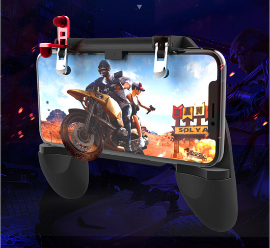 Black mobile gaming controller with 'BATTLEGROUNDS' text, featuring two top triggers and ergonomic hand grips. - Image 4