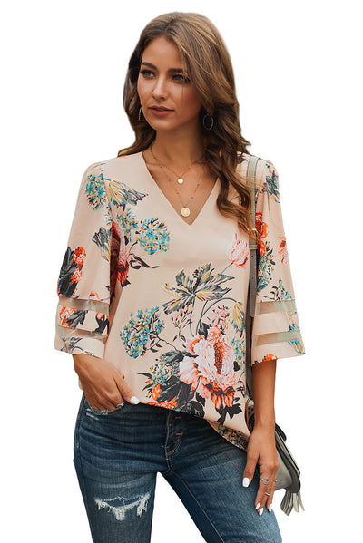 Blusa Escote V con Mangas Acampanadas Tres Cuartos - Image 12