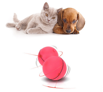 Blue LED Magic Ball pet toy for cats, packaged with batteries, measuring 6.4cm, on a white background. - Image 6