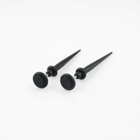 Aretes largos de aguja con punta redonda en negro - Image 5