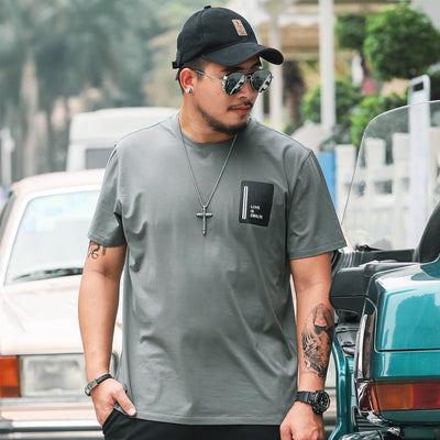 Camiseta Suelta Estampada de Manga Corta para Hombre