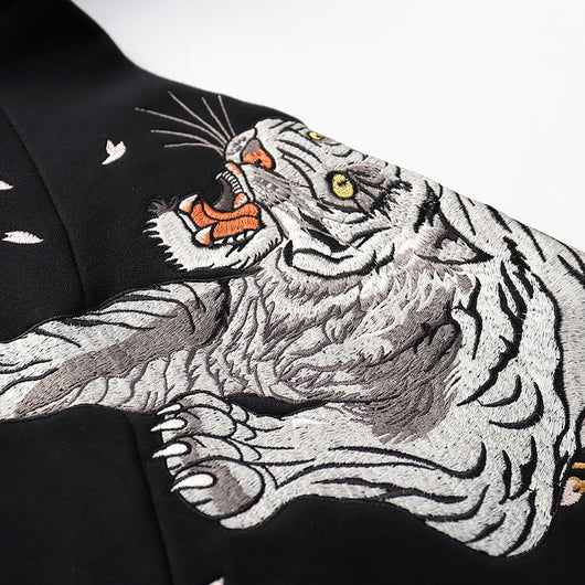 Sudadera con Capucha Dragón Tigre Bordada - Image 3