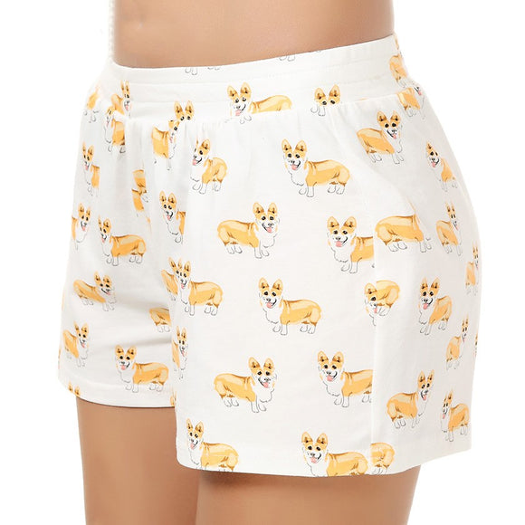 Shorts con Estampado de Perro Salchicha