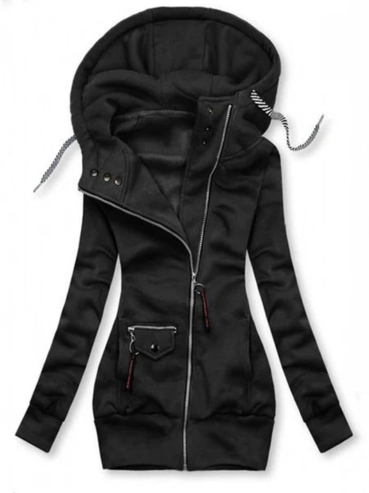 Abrigo Slim Ajustable con Capucha y Costuras Decorativas para Otoño e Invierno - Image 13