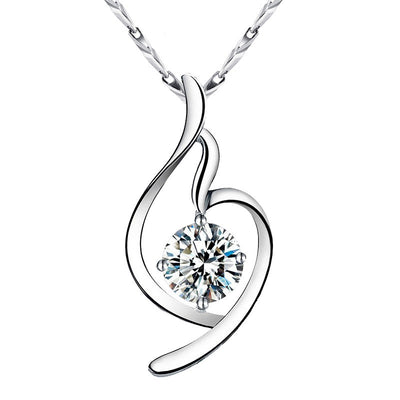 Collar de Plata 925 con Colgante Diamante - Joyería Coreana para Mujer - Image 3