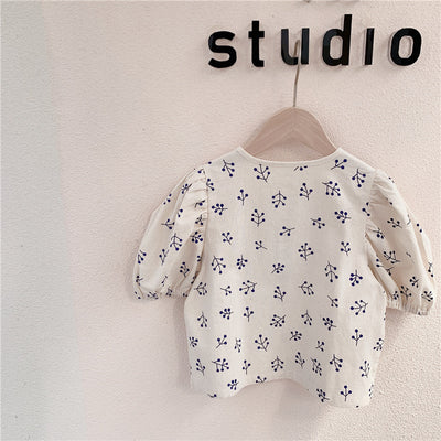 Blusa de Algodón con Mangas Abullonadas para Niña - Image 4