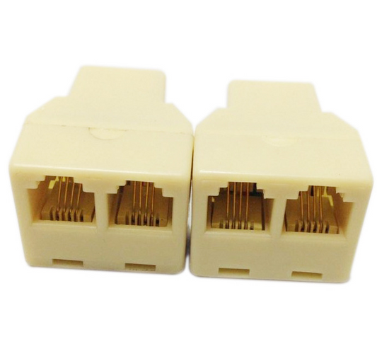 Conector Telefónico Triple de 4 Hilos en Cristal
