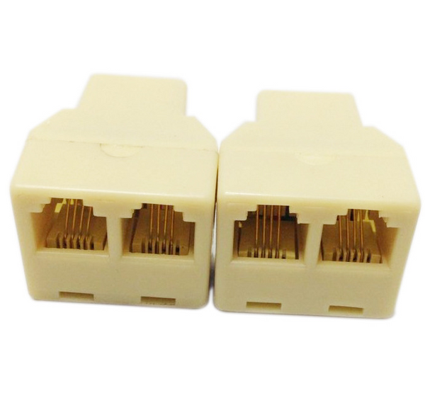 Conector Telefónico Triple de 4 Hilos en Cristal