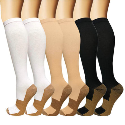 Calcetines de Compresión Tubo Largo con Fibra de Cobre