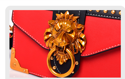 Bolso Bandolera de Moda con Cabeza de León Metálica - Image 3