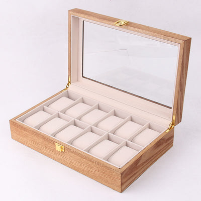 Caja de Reloj de Madera Maciza Estilo Europeo Retro para 12 Relojes - Image 11
