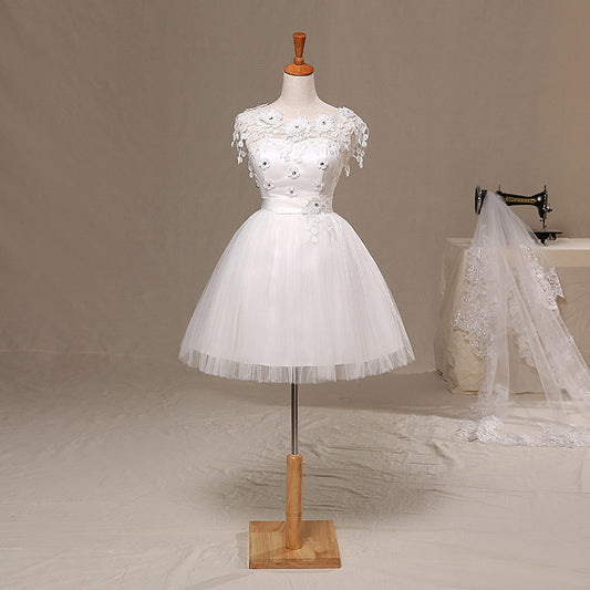 Vestido de Fiesta Corto con Encaje Floral para Bodas y Compromisos