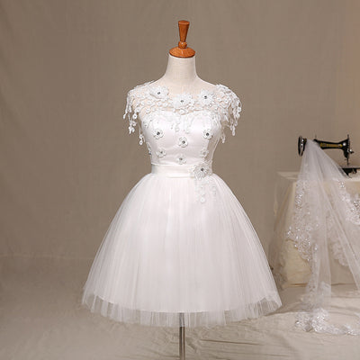 Vestido de Fiesta Corto con Encaje Floral para Bodas y Compromisos - Image 2