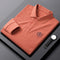Camiseta de Algodón Puro con Cuello Solapa para Hombre - Manga Larga Otoño