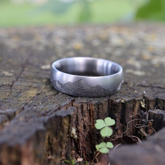 Anillo de Aleación Vintage Distressed Edgy para Hombre