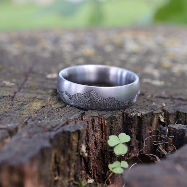 Anillo de Aleación Vintage Distressed Edgy para Hombre