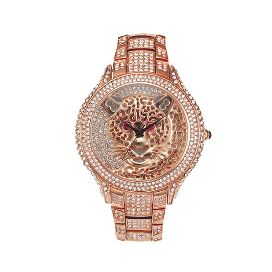 Reloj de Cuarzo para Mujer con Diamantes y Estampado Leopardo Personalizado - Image 2