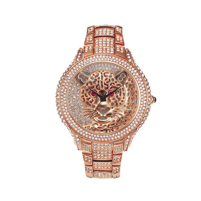 Reloj de Cuarzo para Mujer con Diamantes y Estampado Leopardo Personalizado - Image 2