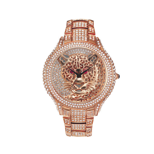 Reloj de Cuarzo para Mujer con Diamantes y Estampado Leopardo Personalizado - Image 2
