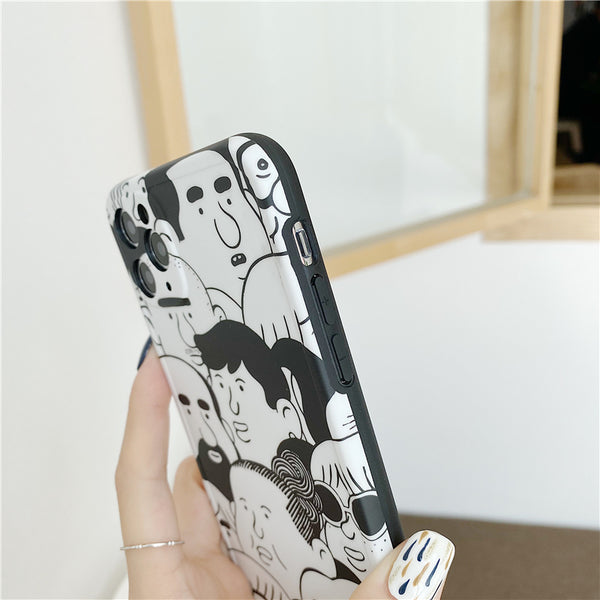 Funda para celular con ilustración en blanco y negro