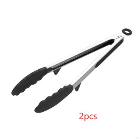 Pinzas de Cocina de Silicona y Acero Inoxidable para Asados - Image 12