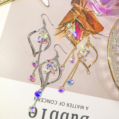Aretes de Cristal Ondulado Largo - Image 3