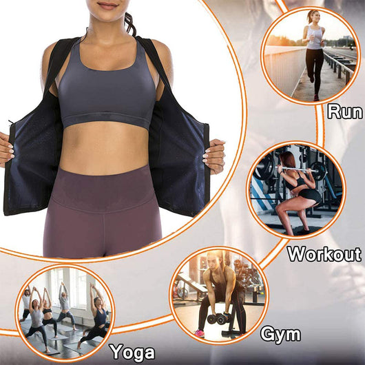 Traje Sauna Deportivo para Mujer con Cierre y Faja Reductora - Image 4