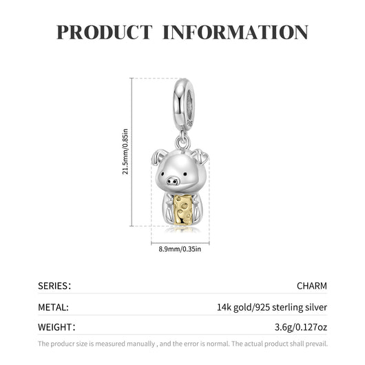 Dije Chanchito Plata 925 con Baño de Oro 14K - Accesorio DIY Estilo Instagram - Image 3