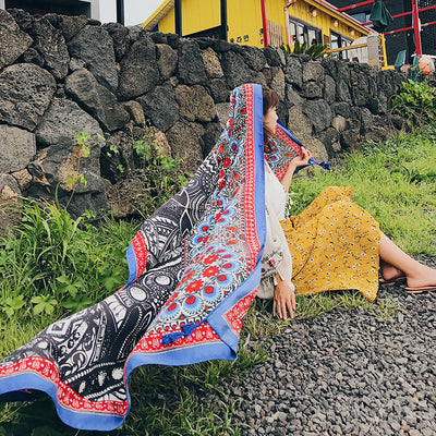 Pareo Bohemio Oversized con Protección Solar - Estilo Étnico - Image 6