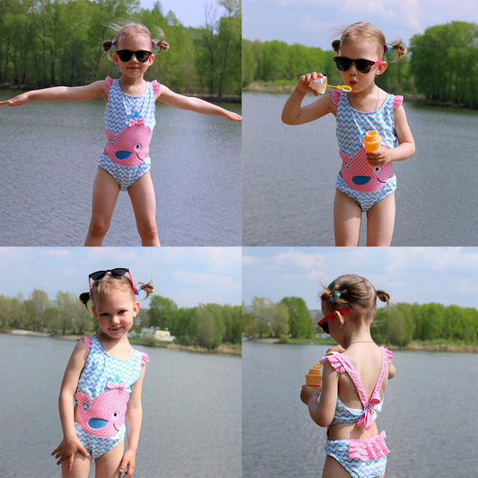 Traje de Baño Infantil Sandía - Bikini Una Pieza Playa Verano Niña