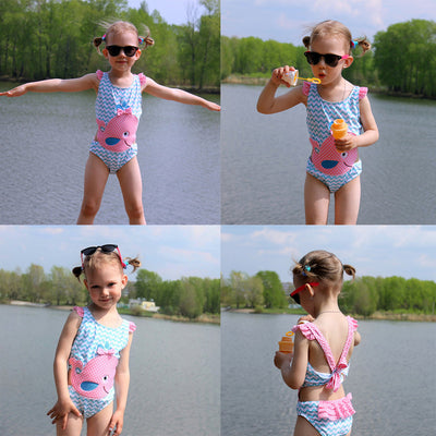 Traje de Baño Infantil Sandía - Bikini Una Pieza Playa Verano Niña