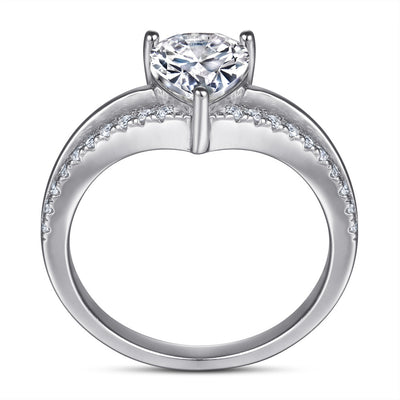 Anillo de Plata con Diamante Simulado en Forma de Gota para Mujer - Image 3