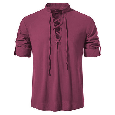 Camisa Cuello Mao Manga Larga Algodón y Lino - Image 11