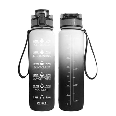 Botella de Agua Transparente 1L Kawaii sin BPA - Infusor de Frutas Reutilizable