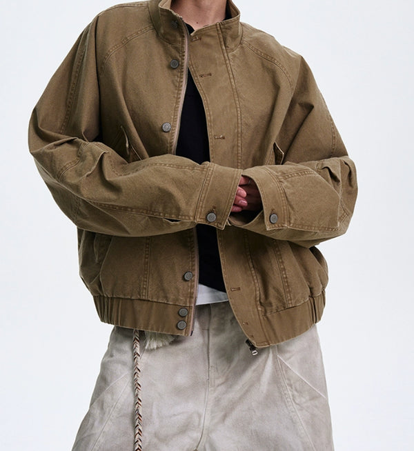 Chaqueta de Cuero Estilo Barn Americana con Bloque de Colores