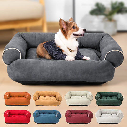 Cama Sofá para Perros y Gatos - Casa Mascota Cálida con Cojín Desmontable