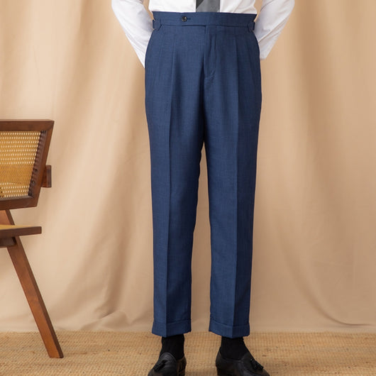 Pantalones Rectos de Cintura Alta Color Liso para Uso Diario