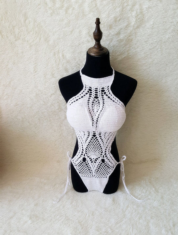 Traje de Baño Tejido a Mano de Una Pieza