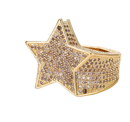 Anillo Estrella de Cinco Puntas con Diamantes Hip-hop para Hombre - Image 8