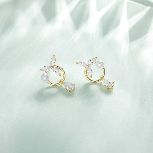 Aretes de Perla y Flor - Elegancia Atemporal - Image 4
