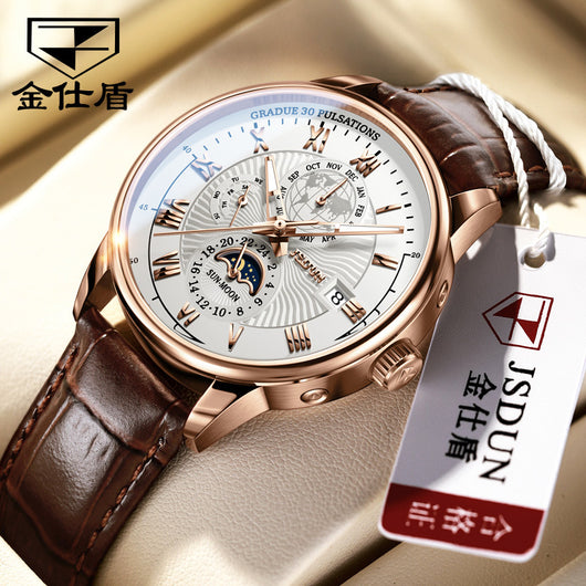 Reloj Mecánico Automático de Moda con Tres Esferas y Seis Agujas - Image 6