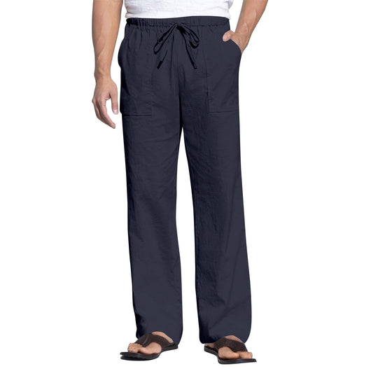 Pantalones de Playa para Hombre en Algodón y Lino con Cintura Elástica - Image 28