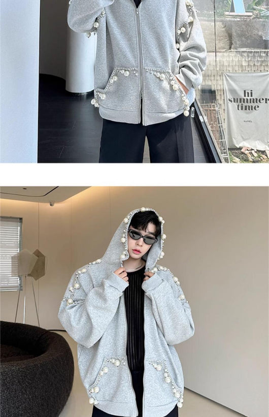 Cardigan Tejido a Mano con Perlas para Hombre y Mujer - Image 19