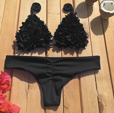 Bikini Triangular Floral Cosido - Estilo Europa Tendencia - Image 22