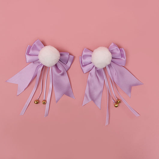Diadema Blanca con Moño y Campana - Accesorio Adorable